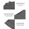 COOFANDY Men’s 2 Piece Cotton Linen Sets Beach Outfits Pants and Shirt Set | Linen Outfits Set with Pockets, Casual Short Sleeve Henley Shirts, Beach Pants with Pockets, Summer Vacation Yoga Outfits(Z-dark Grey)