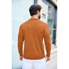 COOFANDY Mens Knit Polo Shirts Casual Long Sleeve Classic Polo Shirts Button Down Golf Shirts(Caramel)