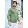 COOFANDY Mens Knit Polo Shirts Casual Long Sleeve Classic Polo Shirts Button Down Golf Shirts(Green)