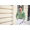 COOFANDY Mens Knit Polo Shirts Casual Long Sleeve Classic Polo Shirts Button Down Golf Shirts(Green)