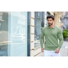 COOFANDY Mens Knit Polo Shirts Casual Long Sleeve Classic Polo Shirts Button Down Golf Shirts(Green)