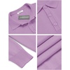 COOFANDY Mens Knit Polo Shirts Casual Long Sleeve Classic Polo Shirts Button Down Golf Shirts(Lilac Purple)