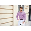COOFANDY Mens Knit Polo Shirts Casual Long Sleeve Classic Polo Shirts Button Down Golf Shirts(Lilac Purple)