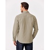 COOFANDY Men’s Long Sleeve Button Up Shirt Jacket with Flap Pockets(Stone)