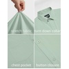 COOFANDY Mens Stretch Dress Shirts Short Sleeve Casual Button Down Shirts with Pocket(Light Green)