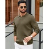 COOFANDY Mens Sweaters Long Sleeve Polos V Neck Casual Pullover Sweater | Knitted Sweater, Soft And Stretch, Regular Fit, Business Work, Fall Fashion 2026(Army Green)