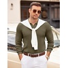COOFANDY Mens Sweaters Long Sleeve Polos V Neck Casual Pullover Sweater | Knitted Sweater, Soft And Stretch, Regular Fit, Business Work, Fall Fashion 2026(Army Green)