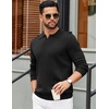 COOFANDY Mens Sweaters Long Sleeve Polos V Neck Casual Pullover Sweater | Knitted Sweater, Soft And Stretch, Regular Fit, Business Work, Fall Fashion 2026(Black)