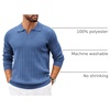 COOFANDY Mens Sweaters Long Sleeve Polos V Neck Casual Pullover Sweater | Knitted Sweater, Soft And Stretch, Regular Fit, Business Work, Fall Fashion 2026(Demin Blue)