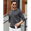 COOFANDY Mens Sweaters Long Sleeve Polos V Neck Casual Pullover Sweater | Knitted Sweater, Soft And Stretch, Regular Fit, Business Work, Fall Fashion 2026(Grey)