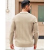 COOFANDY Mens Sweaters Long Sleeve Polos V Neck Casual Pullover Sweater | Knitted Sweater, Soft And Stretch, Regular Fit, Business Work, Fall Fashion 2026(Khaki)