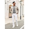 COOFANDY Mens Sweaters Long Sleeve Polos V Neck Casual Pullover Sweater | Knitted Sweater, Soft And Stretch, Regular Fit, Business Work, Fall Fashion 2026(Light Grey)