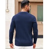 COOFANDY Mens Sweaters Long Sleeve Polos V Neck Casual Pullover Sweater | Knitted Sweater, Soft And Stretch, Regular Fit, Business Work, Fall Fashion 2026(Navy Blue)