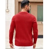 COOFANDY Mens Sweaters Long Sleeve Polos V Neck Casual Pullover Sweater | Knitted Sweater, Soft And Stretch, Regular Fit, Business Work, Fall Fashion 2026(Red)