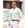 COOFANDY Mens Sweaters Long Sleeve Polos V Neck Casual Pullover Sweater | Knitted Sweater, Soft And Stretch, Regular Fit, Business Work, Fall Fashion 2026(White)