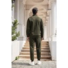 COOFANDY Men’s Tracksuit 2 Piece Quarter Zip Sweatsuit Workout Jogging Set | Soft plaid jacquard fabric, 1/4 zip jacket & jogger set, kangaroo pocket, drawstring waist; ideal for sports & gifts(Army Green)
