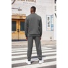 COOFANDY Men’s Tracksuit 2 Piece Quarter Zip Sweatsuit Workout Jogging Set | Soft plaid jacquard fabric, 1/4 zip jacket & jogger set, kangaroo pocket, drawstring waist; ideal for sports & gifts(Dark Grey)