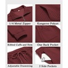 COOFANDY Men’s Tracksuit 2 Piece Quarter Zip Sweatsuit Workout Jogging Set | Soft plaid jacquard fabric, 1/4 zip jacket & jogger set, kangaroo pocket, drawstring waist; ideal for sports & gifts(Dark Red)