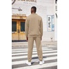COOFANDY Men’s Tracksuit 2 Piece Quarter Zip Sweatsuit Workout Jogging Set | Soft plaid jacquard fabric, 1/4 zip jacket & jogger set, kangaroo pocket, drawstring waist; ideal for sports & gifts(Khaki)
