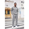 COOFANDY Men’s Tracksuit 2 Piece Quarter Zip Sweatsuit Workout Jogging Set | Soft plaid jacquard fabric, 1/4 zip jacket & jogger set, kangaroo pocket, drawstring waist; ideal for sports & gifts(Light Grey)