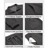 COOFANDY Men’s Tracksuit 2 Piece Quarter Zip Sweatsuit Workout Jogging Set | Soft plaid jacquard fabric, 1/4 zip jacket & jogger set, kangaroo pocket, drawstring waist; ideal for sports & gifts(Dark Grey)