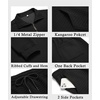 COOFANDY Men’s Tracksuit 2 Piece Quarter Zip Sweatsuit Workout Jogging Set | Soft plaid jacquard fabric, 1/4 zip jacket & jogger set, kangaroo pocket, drawstring waist; ideal for sports & gifts(Black)