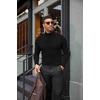 COOFANDY Mens Turtleneck Shirts Slim Fit Shirt Tops Lightweight Pullover Basic Sweater Casual Long Sleeve Shirt(Black)