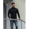 COOFANDY Mens Turtleneck Shirts Slim Fit Shirt Tops Lightweight Pullover Basic Sweater Casual Long Sleeve Shirt(Black)