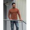 COOFANDY Mens Turtleneck Shirts Slim Fit Shirt Tops Lightweight Pullover Basic Sweater Casual Long Sleeve Shirt(Caramel)