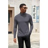COOFANDY Mens Turtleneck Shirts Slim Fit Shirt Tops Lightweight Pullover Basic Sweater Casual Long Sleeve Shirt(Dark Grey)