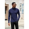 COOFANDY Mens Turtleneck Shirts Slim Fit Shirt Tops Lightweight Pullover Basic Sweater Casual Long Sleeve Shirt(Dark Navy)