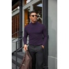 COOFANDY Mens Turtleneck Shirts Slim Fit Shirt Tops Lightweight Pullover Basic Sweater Casual Long Sleeve Shirt(Dark Purple)