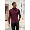 COOFANDY Mens Turtleneck Shirts Slim Fit Shirt Tops Lightweight Pullover Basic Sweater Casual Long Sleeve Shirt(Dark Red)