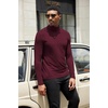 COOFANDY Mens Turtleneck Shirts Slim Fit Shirt Tops Lightweight Pullover Basic Sweater Casual Long Sleeve Shirt(Dark Red)