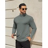 COOFANDY Mens Turtleneck Shirts Slim Fit Shirt Tops Lightweight Pullover Basic Sweater Casual Long Sleeve Shirt(Gray Green)