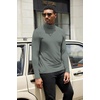 COOFANDY Mens Turtleneck Shirts Slim Fit Shirt Tops Lightweight Pullover Basic Sweater Casual Long Sleeve Shirt(Gray Green)