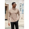 COOFANDY Mens Turtleneck Shirts Slim Fit Shirt Tops Lightweight Pullover Basic Sweater Casual Long Sleeve Shirt(Khaki)