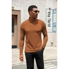 COOFANDY Mens Turtleneck Shirts Slim Fit Shirt Tops Lightweight Pullover Basic Sweater Casual Long Sleeve Shirt(Light Brown)