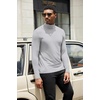 COOFANDY Mens Turtleneck Shirts Slim Fit Shirt Tops Lightweight Pullover Basic Sweater Casual Long Sleeve Shirt(Light Gray)