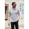 COOFANDY Mens Turtleneck Shirts Slim Fit Shirt Tops Lightweight Pullover Basic Sweater Casual Long Sleeve Shirt(Light Gray)
