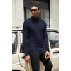COOFANDY Mens Turtleneck Shirts Slim Fit Shirt Tops Lightweight Pullover Basic Sweater Casual Long Sleeve Shirt(Navy Blue)