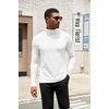 COOFANDY Mens Turtleneck Shirts Slim Fit Shirt Tops Lightweight Pullover Basic Sweater Casual Long Sleeve Shirt(White)
