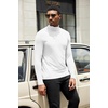 COOFANDY Mens Turtleneck Shirts Slim Fit Shirt Tops Lightweight Pullover Basic Sweater Casual Long Sleeve Shirt(White)
