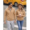 COOFANDY Men’s Zip Up Fleece Lined Sweatshirts Lightweight Sweater Jackets | Long Sleeve Stand Collar Jacket, Raglan Sleeve, Casual Stylish, Soft Comfort, 2026 Fall Fashion Sweatshirt, Winter Warm Coat(Camel)