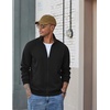 COOFANDY Men’s Zip Up Fleece Lined Sweatshirts Lightweight Sweater Jackets | Long Sleeve Stand Collar Jacket, Raglan Sleeve, Casual Stylish, Soft Comfort, 2026 Fall Fashion Sweatshirt, Winter Warm Coat(Black)
