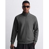 COOFANDY Men’s Zip Up Fleece Lined Sweatshirts Lightweight Sweater Jackets | Long Sleeve Stand Collar Jacket, Raglan Sleeve, Casual Stylish, Soft Comfort, 2026 Fall Fashion Sweatshirt, Winter Warm Coat(Dark Gray)