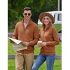 COOFANDY Men’s Zip Up Fleece Lined Sweatshirts Lightweight Sweater Jackets | Long Sleeve Stand Collar Jacket, Raglan Sleeve, Casual Stylish, Soft Comfort, 2026 Fall Fashion Sweatshirt, Winter Warm Coat(Light Brown)