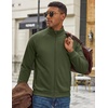 COOFANDY Men’s Zip Up Fleece Lined Sweatshirts Lightweight Sweater Jackets | Long Sleeve Stand Collar Jacket, Raglan Sleeve, Casual Stylish, Soft Comfort, 2026 Fall Fashion Sweatshirt, Winter Warm Coat(Army Green)