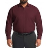COOFANDY Big and Tall Mens Dress Shirt Wrinkle Free Button Down Shirt | XL Big-6XL Big Tall, Long Sleeve Shirts, Stretch Collared Shirts, Lightweight, For Work/Office/Business/Meetings/Wedding(Wine Red)