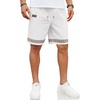 COOFANDY Men Linen Beach Shorts Casual Drawstring Summer Vacation Shorts | Elastic Waist, Lightweight Stretch Short, 9 Inch Inseam, Slim Fit, Holiday Vacation Shorts, Flat Front Short, Hawaiian Style(Boho Jacquard 1)
